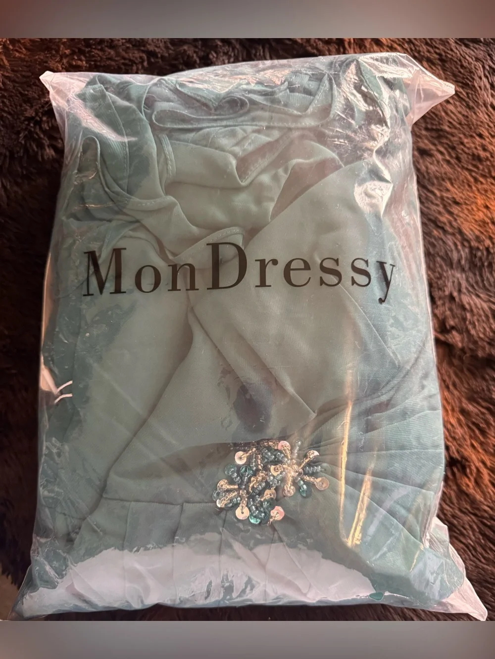 Mondressy Chiffon Formal Gown – Teal/Sage Green – NWOT – Plus Size
